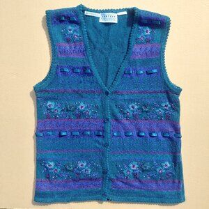 Jantzen Blue and Purple Knit Vest